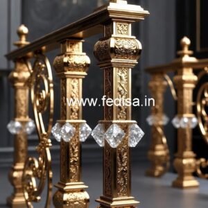 Luxury Brass Crystal Railings for Classic Homes CR-4539
