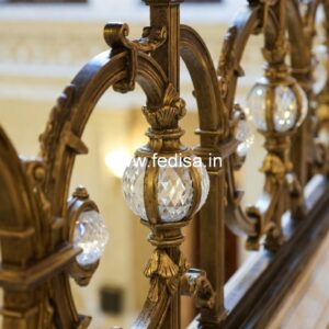 Brass Crystal Railing with Golden Finish CR-4580