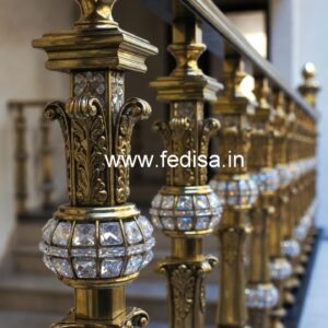 Elegant Staircase Brass Crystal Railings CR-4587