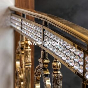 Brass Crystal Railing for Duplex Homes CR-4589