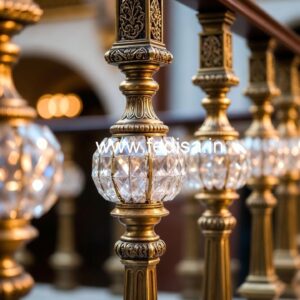 Fancy Brass Crystal Railing Designs CR-4601