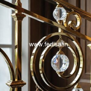 Designer Crystal Brass Stair Railings CR-4605