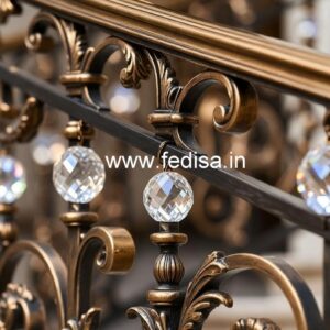 Luxury Home Staircase Brass Crystal Railings CR-4643