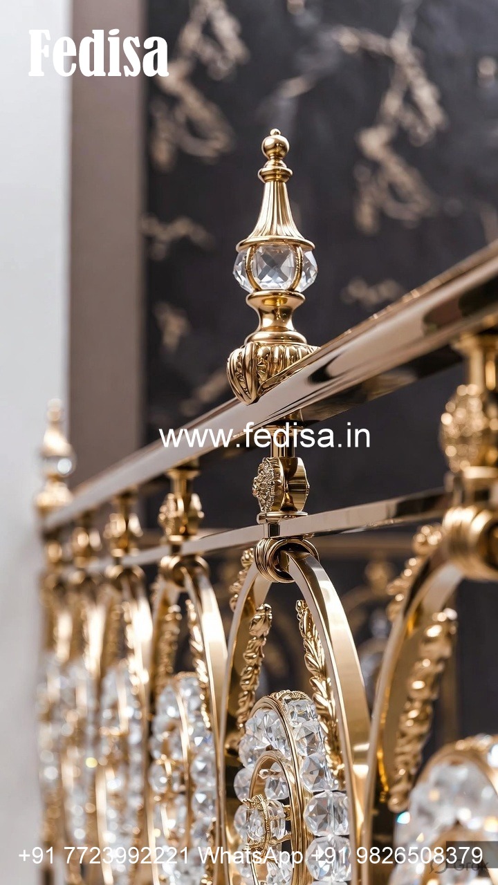 Classic Golden Brass Crystal Railings CR-4648