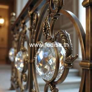 Luxury Brass Crystal Railings for Interiors CR-4657