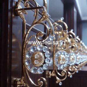 Modern Royal Stair Railings Brass Crystal CR-4658