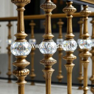 Classic Interior Crystal Brass Railings CR-4659