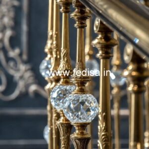 Luxury Brass Crystal Railings for Duplex Homes CR-4666