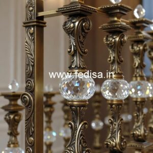 Designer Brass Crystal Stair Railings for Villas CR-4667