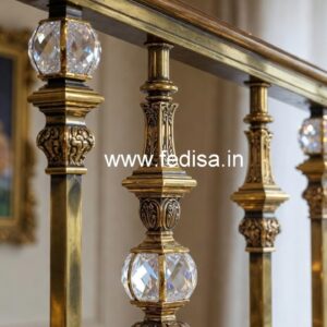 Luxury Staircase with Brass Crystal Railing CR-4677