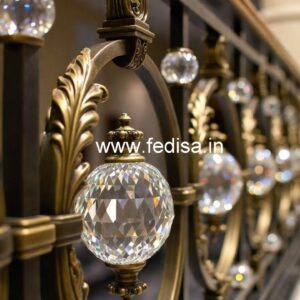 Modern Interior Design with Brass Crystal Railing CR-4682