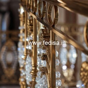 Elegant Brass Crystal Railings for Staircases CR-4684