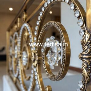 Elegant Brass Crystal Railings for Villas CR-4691
