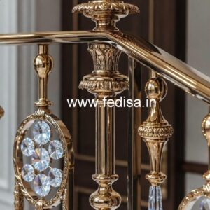 Luxury Staircase Brass Crystal Railings CR-4694