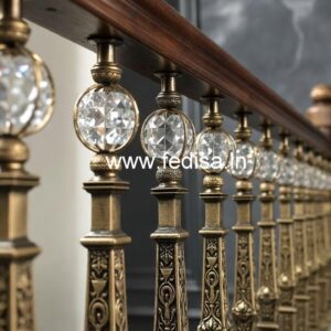 Elegant Brass Crystal Railings with Lighting CR-4704
