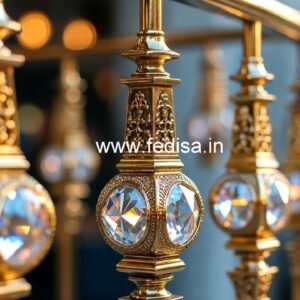 Premium Brass Crystal Railings for Villas CR-4707