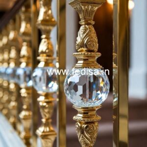 Elegant Brass Crystal Balcony Railings CR-4711