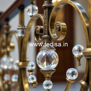 Elegant Brass Crystal Railings for Interiors CR-4736