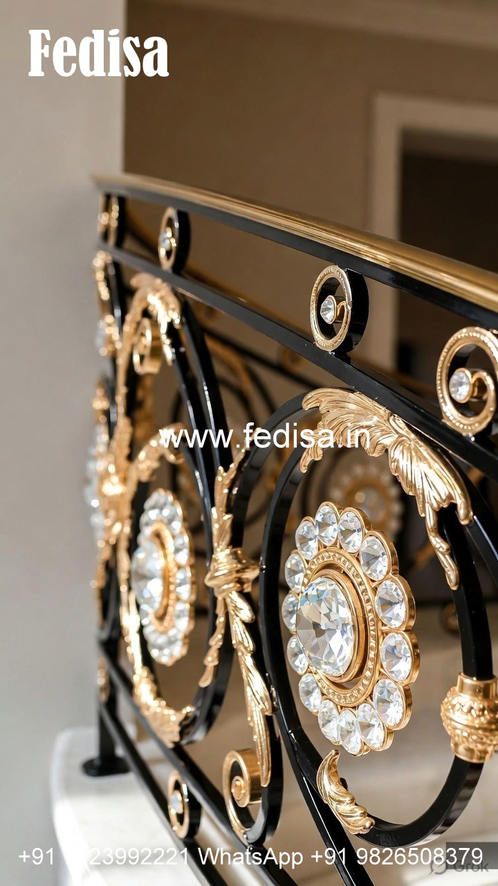 Designer Brass Crystal Railings for Stair Design CR-4739