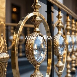Elegant Brass Crystal Railings for Modern Homes CR-4750