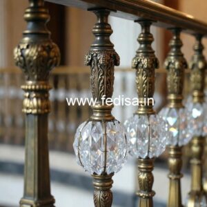 Designer Crystal Brass Railings for Modern Homes CR-4763