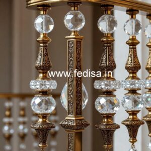 Contemporary Brass Crystal Stair Railings CR-4766