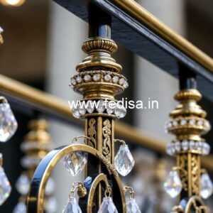 Elegant Staircase Brass Crystal Designs CR-4775