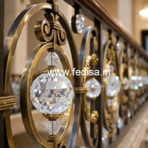 Designer Brass Crystal Railings for Luxury Villas CR-4815