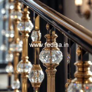 Premium Brass Crystal Railings for Duplex Homes CR-4817