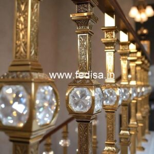 Elegant Brass Crystal Railings for Luxury Interiors CR-4824