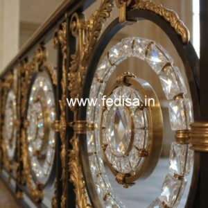 Designer Brass Crystal Railings for Luxury Interiors CR-4834