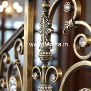 Top Brass Crystal Staircase Designs for Interiors CR-4838