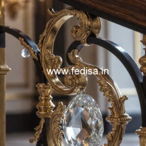 Elegant Brass Crystal Railings for Architecture CR-4854