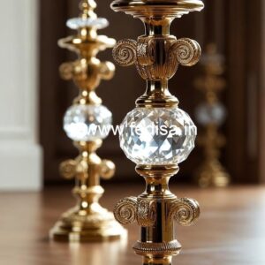 Elegant Brass Crystal Railings for Grand Staircases CR-4858