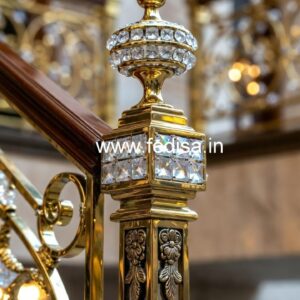 Elegant Brass Crystal Stair Railing Designs CR-4864
