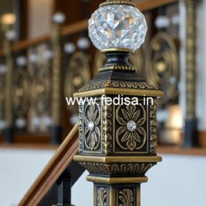 Artistic Brass Crystal Staircase Railings CR-4883