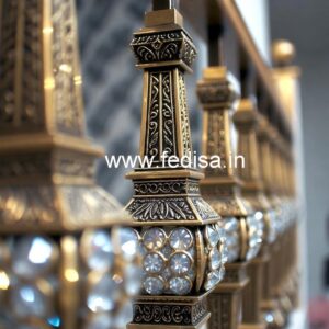 Luxury Staircase Ideas with Brass Crystal Railing CR-4885