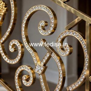 Royal Look Brass Crystal Railing Designs CR-4887