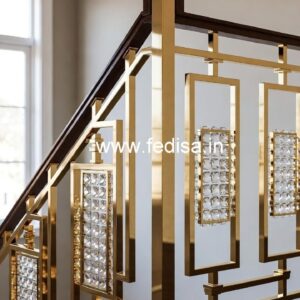 High-End Staircase Brass Crystal Designs CR-4894