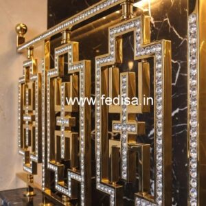 Elegant Crystal Embedded Brass Railings CR-4902