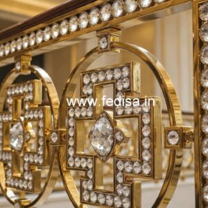 Luxury Interior Decor with Brass Crystal Railings CR-4906
