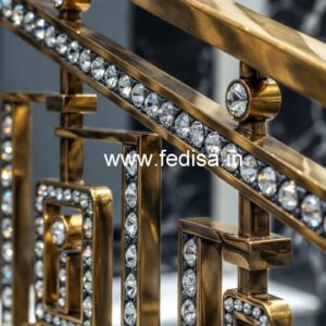 Rich Look Brass Crystal Railings CR-4908