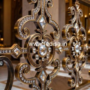 Modern Glass Brass Crystal Railings CR-4913