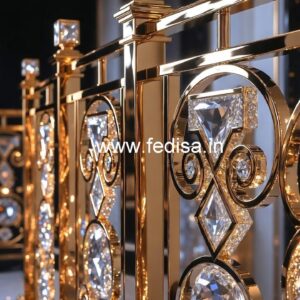 Stylish Staircase Brass Crystal Designs CR-4914