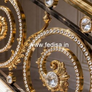 Premium Staircase Crystal Brass Railings CR-4919