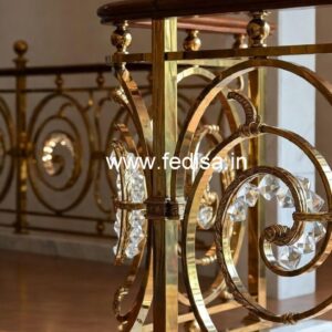 High-End Interior Brass Crystal Railings CR-4929