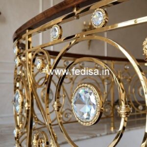 Luxury Staircase Railings with Crystal Brass CR-4931