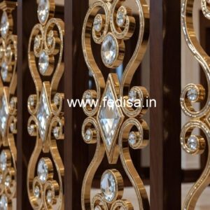 Luxury Home Staircase Brass Crystal Railings CR-4947