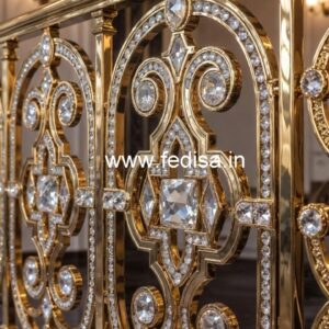 Elegant Stair Design with Brass Crystal CR-4949
