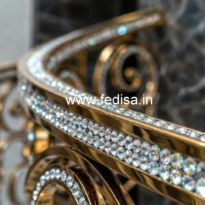 Elegant Luxury Stair Railings Brass Crystal CR-4958